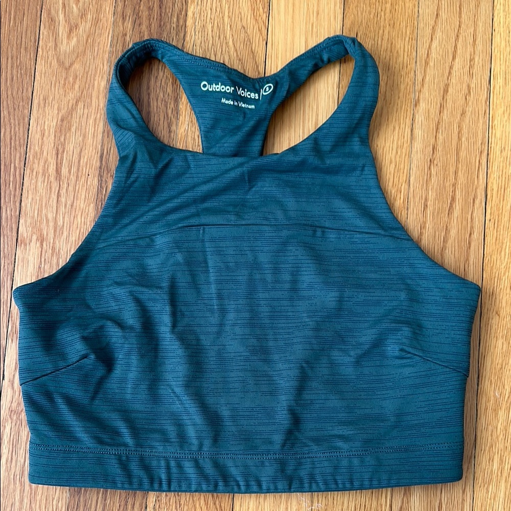 Outdoor Voices - Sports Bra Crop Top High Neck Racerback
